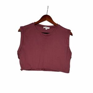 Mable Muscle Top S Rose Pink Sleeveless Cropped Activewear Workout Gym Casual